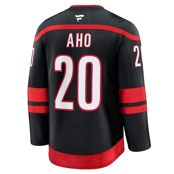 Sebastian Aho Carolina Hurricanes Home Premium Jersey - Black/White/Red - Image 8