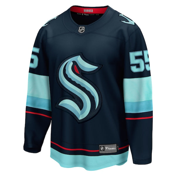 Ryan Lindgren Seattle Kraken Home Breakaway Jersey - Deep Sea Blue - Image 2