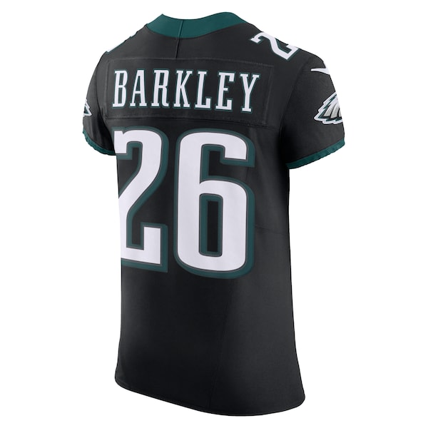 Saquon Barkley Philadelphia Eagles Nike Alternate Vapor F.U.S.E. Elite Jersey - Black/Kelly Green - Image 4