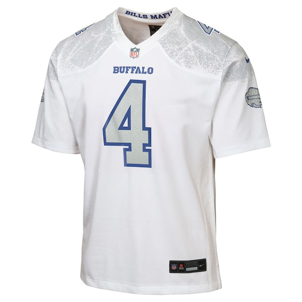 James Cook III Buffalo Bills Nike Youth 2025 Rivalries Collection Game Jersey - White - Image 2
