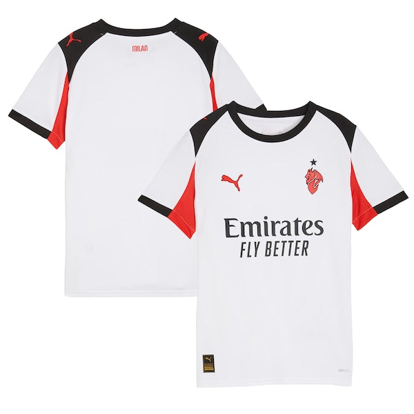 AC Milan Puma Youth 2025/26 Replica Jersey - White/Yellow - Image 2