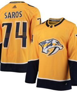 Juuse Saros Nashville Predators adidas Home Authentic Player Jersey - Gold