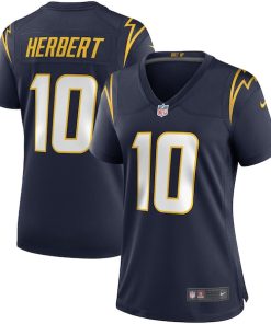 Alternative view of Justin Herbert Los Angeles Chargers Nike Women's Game Jersey - Navy/Powder Blue