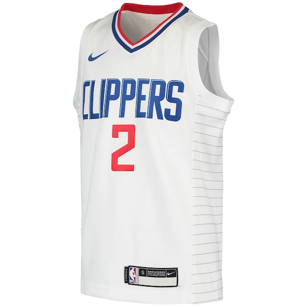 Kawhi Leonard LA Clippers Nike Youth 2020/21 Swingman Jersey - Association Edition - White/Royal - Image 3