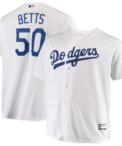 Alternative view of Mookie Betts Los Angeles Dodgers Big & Tall Replica Player Jersey - White/Gray/Royal