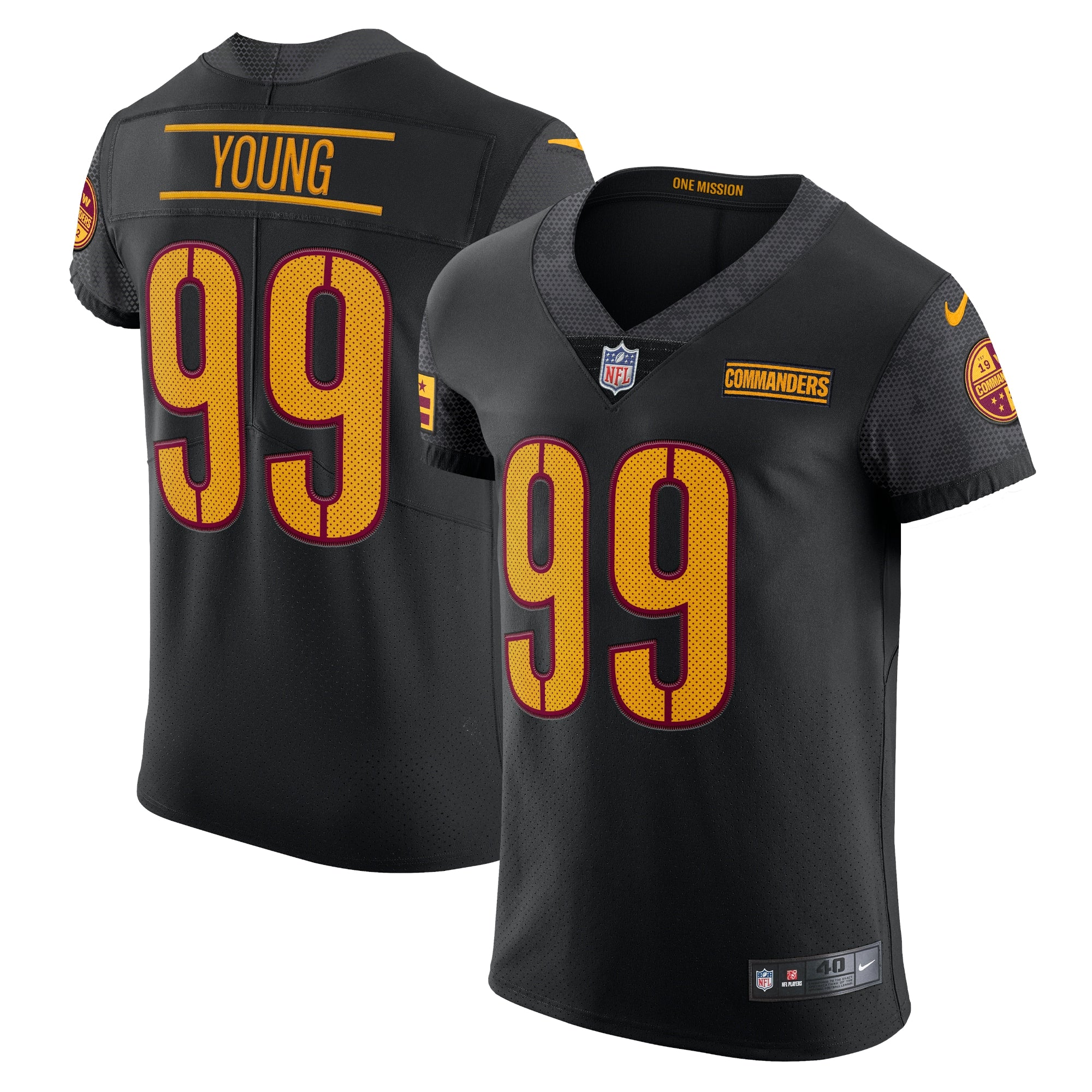 Chase Young Washington Commanders Nike Vapor Elite Jersey - Burgundy/Black/White - Image 5