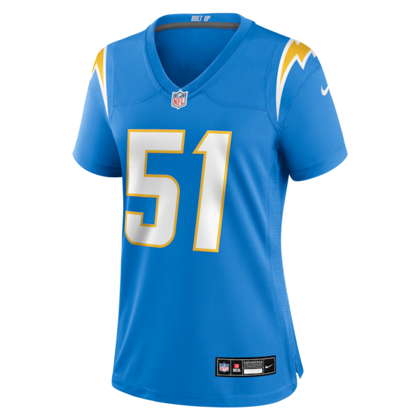 Rashad Weaver Los Angeles Chargers Nike Women's Team Game Jersey - Powder Blue - Image 2
