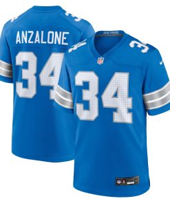 Alternative view of Alex Anzalone Detroit Lions Nike 2nd Alternate Game Jersey - Black/Blue