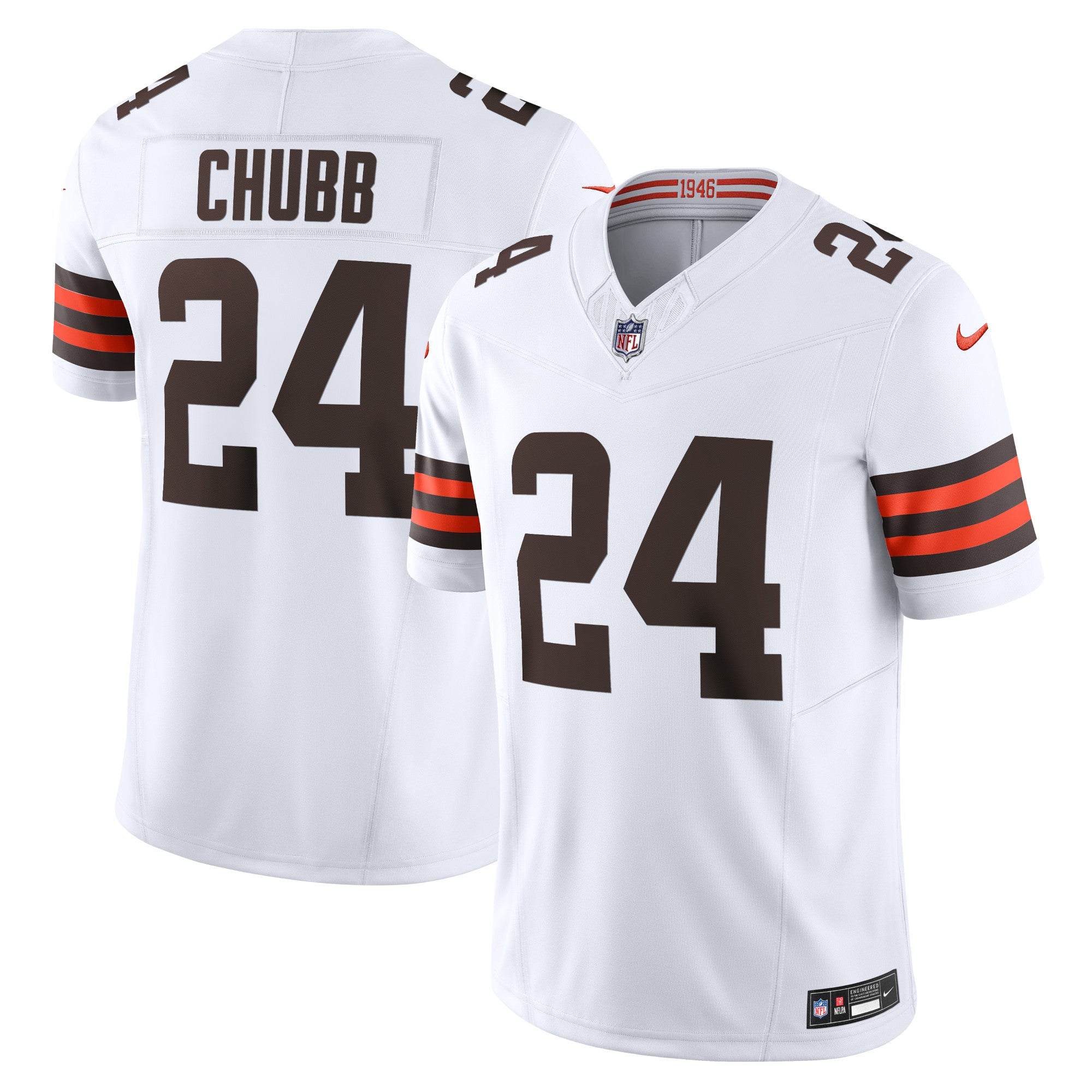 Nick Chubb Cleveland Browns Nike Vapor F.U.S.E. Limited Jersey - Brown/White - Image 6