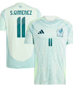 Santiago Gim¨¦nez Mexico National Team adidas 2024 Away Replica Player Jersey - Green