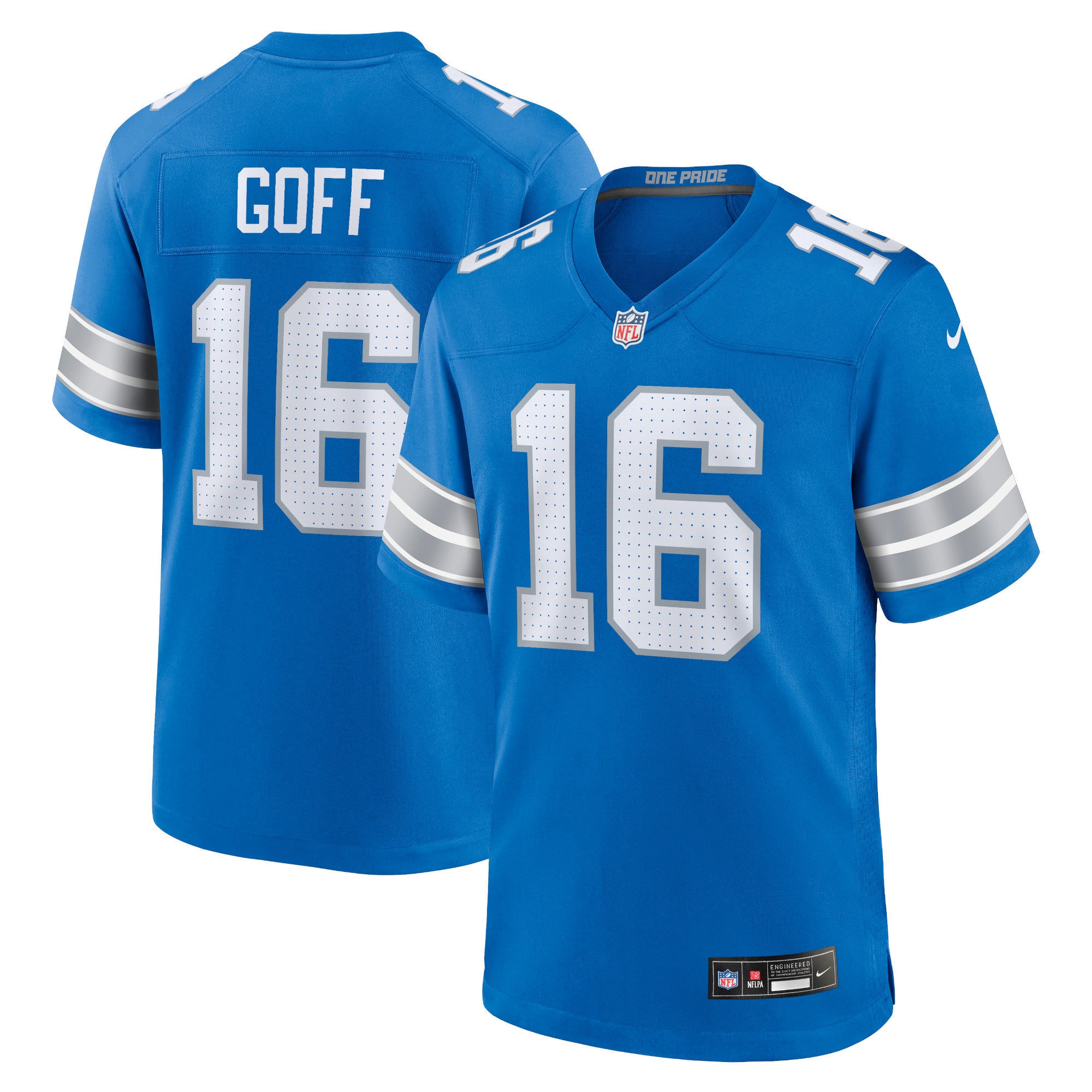 Jared Goff Detroit Lions Nike 2nd Alternate Game Jersey - Black/Blue - Image 6