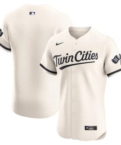 Alternative view of Minnesota Twins Nike Alternate Vapor Premier Elite Patch Jersey - Cream