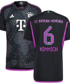 Joshua Kimmich Bayern Munich adidas 2023/24 Away Authentic Player Jersey - Black/White