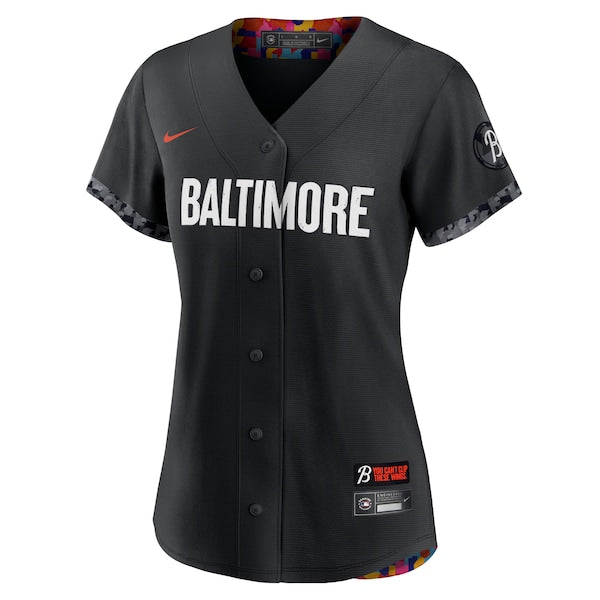 Cedric Mullins Baltimore Orioles Nike Women's 2023 City Connect Replica Player Jersey - Black - Image 2