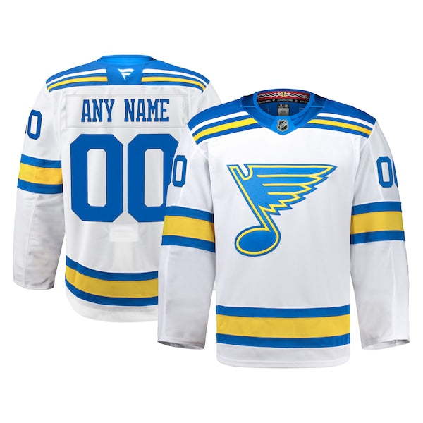 St. Louis Blues Away Authentic Pro Custom Jersey - White/Blue - Image 2