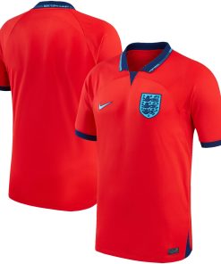 Custom England National Team Nike 2022/23 Away Authentic Blank Jersey - Red