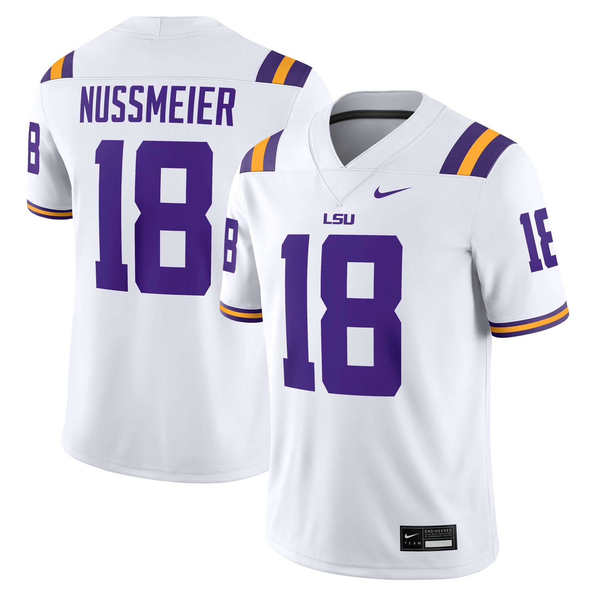 Garrett Nussmeier LSU Tigers Nike NIL Football Game Jersey - Purple/White - Image 5