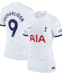 Alternative view of Richarlison Tottenham Hotspur Nike Women's Home 2023/24 Replica Player Jersey - White/Navy/Tan