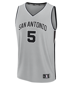 Alternative view of Stephon Castle San Antonio Spurs  Fast Break Jersey - Statement Edition - Silver