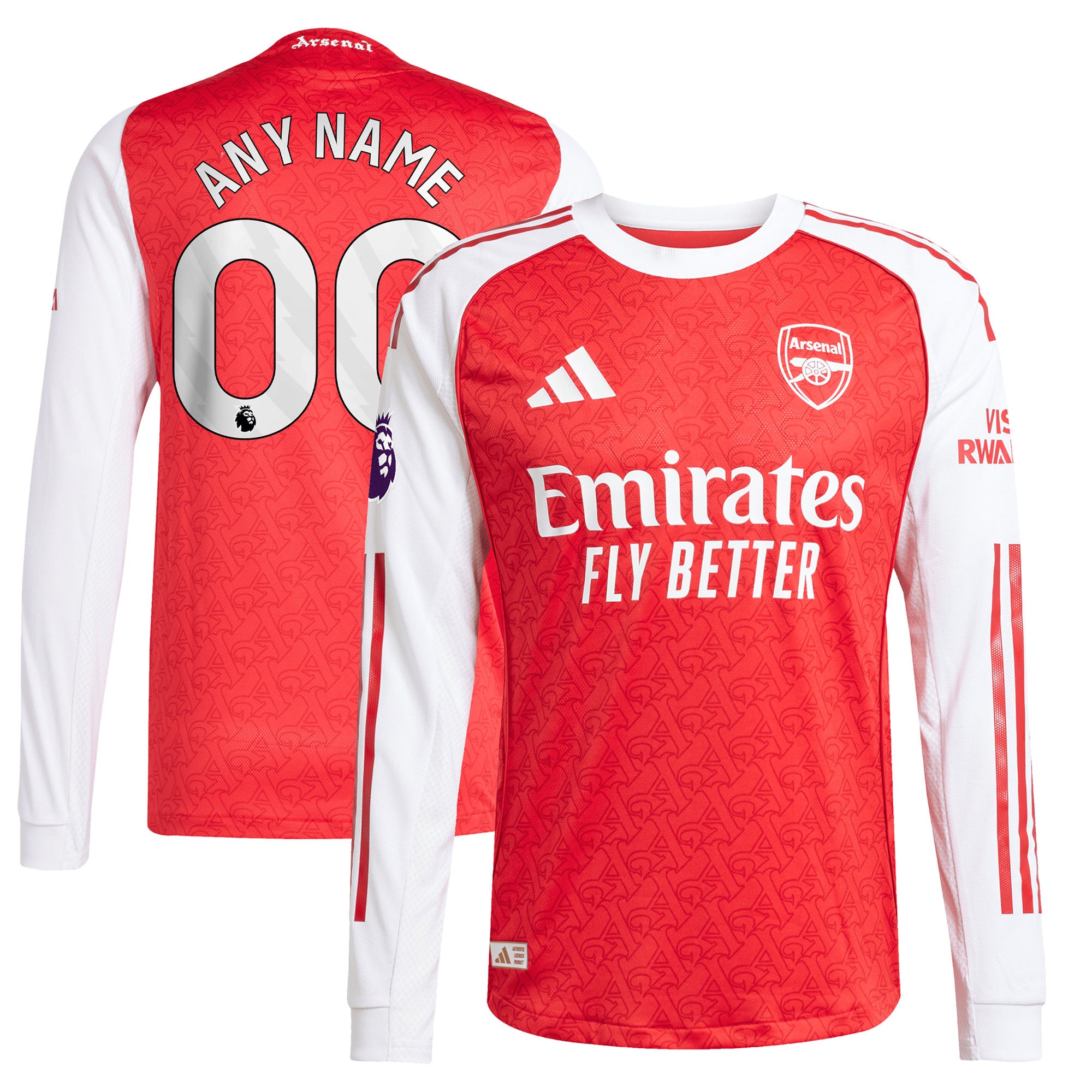 Arsenal adidas 2025/26 Third Authentic Long Sleeve Jersey - White/Blue/Red - Image 6