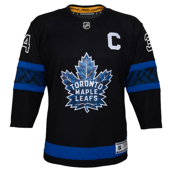 Auston Matthews Toronto Maple Leafs Youth Alternate Premier Player Jersey - Black/Blue - Image 3