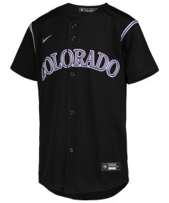 Alternative view of Colorado Rockies Nike Youth Alternate Replica Team Jersey - Black