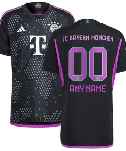 Bayern Munich adidas 2023/24 Away Authentic Custom Jersey - Black