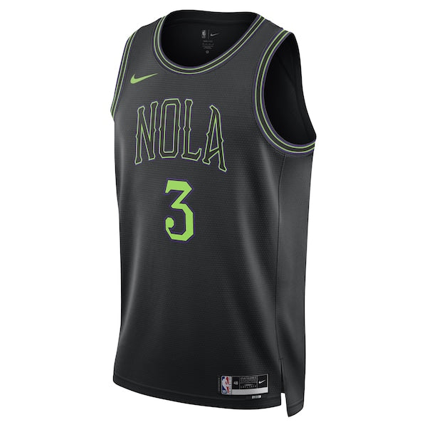 CJ McCollum New Orleans Pelicans Nike Unisex 2023/24 Swingman Jersey - Black - City Edition - Image 3