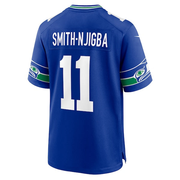 Jaxon Smith-Njigba Seattle Seahawks Nike Throwback Player Game Jersey - Royal/Navy - Image 4