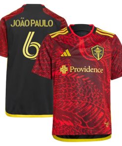 Joao Paulo Seattle Sounders FC adidas Youth 2024 The Bruce Lee Kit Replica Player Jersey?¨C Red