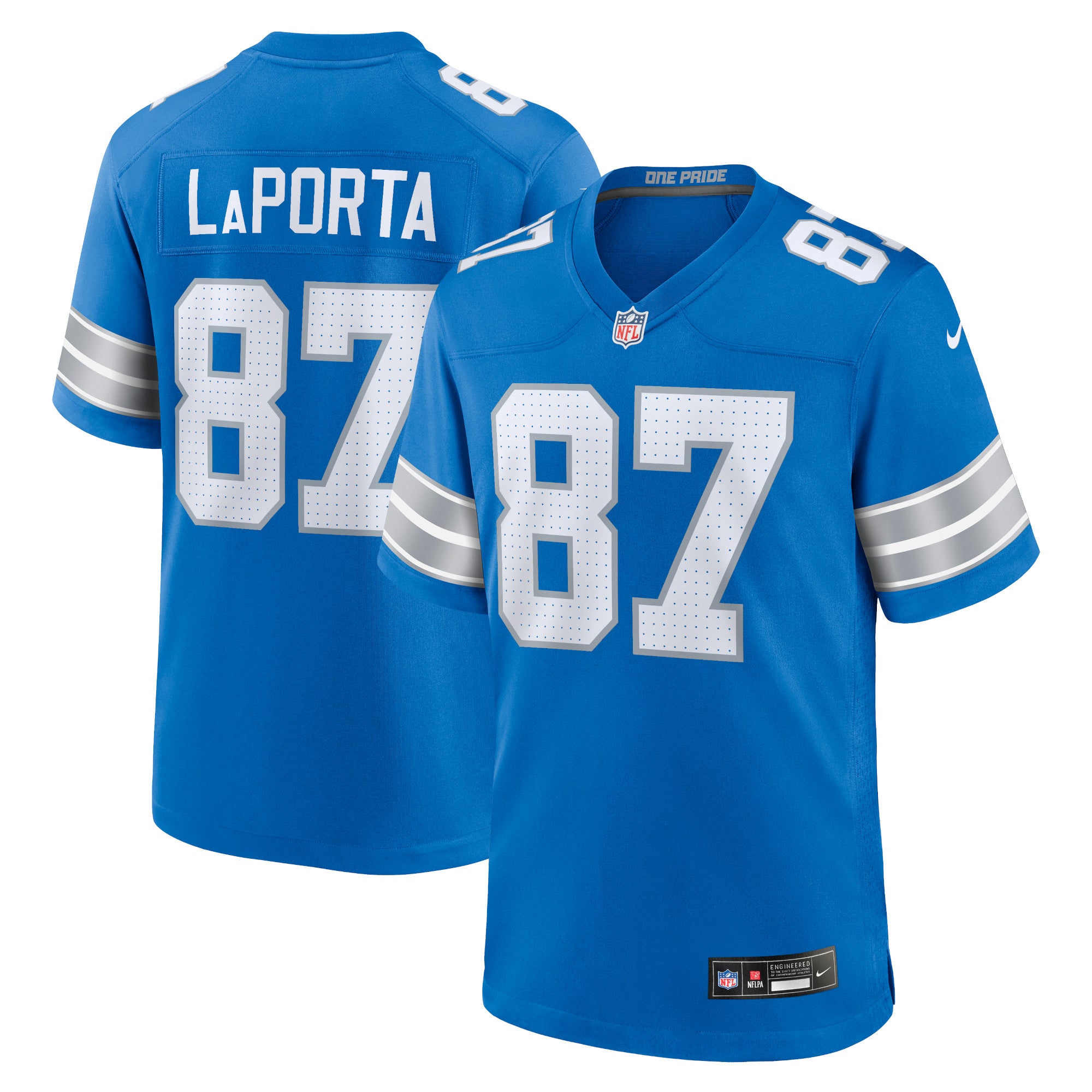 Sam LaPorta Detroit Lions Nike 2nd Alternate Game Jersey - Black/Blue - Image 6