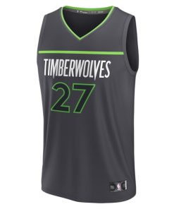 Alternative view of Rudy Gobert Minnesota Timberwolves  Fast Break Replica Player Jersey - Statement Edition - Black