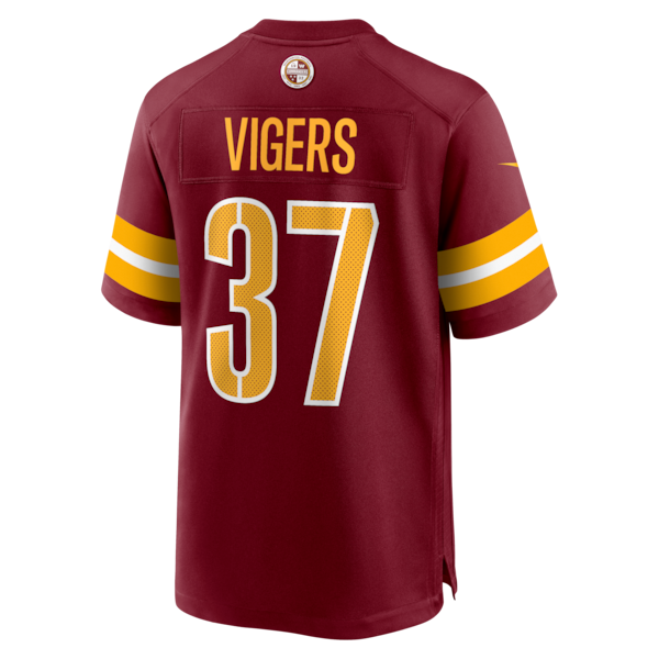 Car'lin Vigers Washington Commanders Nike Team Game Jersey - Burgundy - Image 3