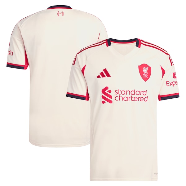 Liverpool adidas 2025/26 Away Replica Jersey - White/Green/Red - Image 2