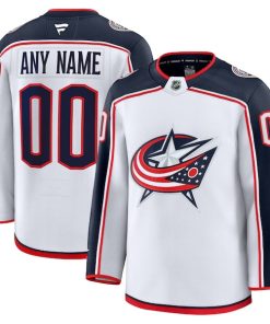 Columbus Blue Jackets  Away Premium Custom Jersey - White/Navy