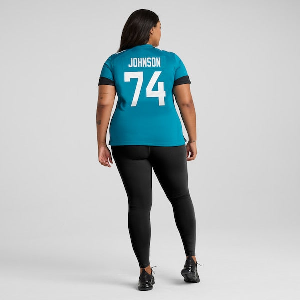 Fred Johnson Jacksonville Jaguars Nike Women's Team Game Jersey - Teal - Image 7