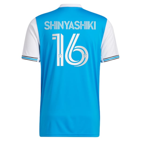 Andre Shinyashiki Charlotte FC adidas 2022 Primary Replica Player Jersey - Blue - Image 3