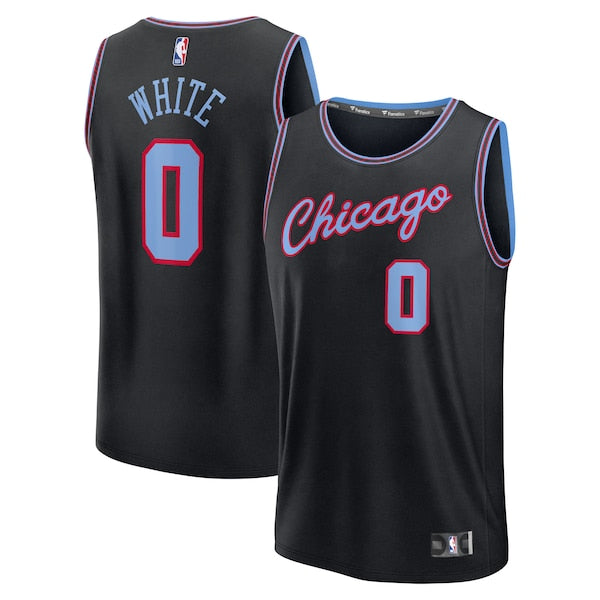 Coby White Chicago Bulls Youth 2025/26 City Edition Fastbreak Jersey - Black