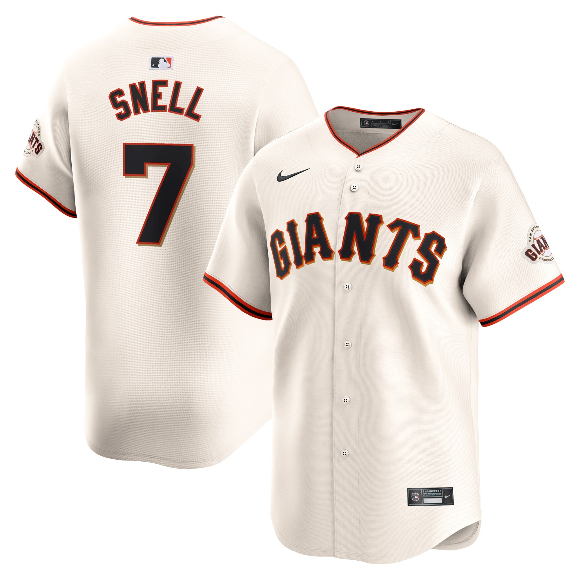 Blake Snell San Francisco Giants Nike Alternate Limited Jersey - Black/Cream/Gray - Image 5