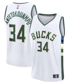 Giannis Antetokounmpo Milwaukee Bucks  Fast Break Replica Player Jersey - Association Edition - White