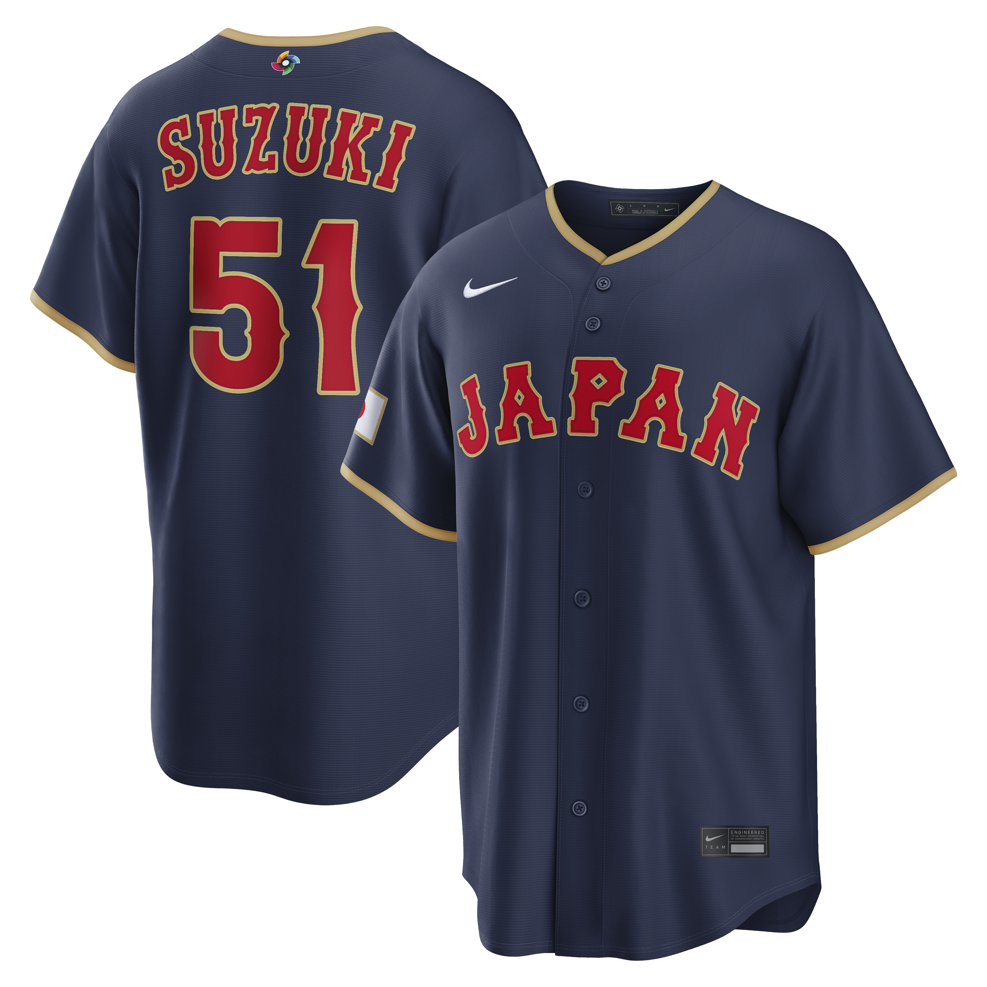 Seiya Suzuki Japan Baseball Nike 2026 World Baseball Classic Home Stadium Jersey - White/Navy - Image 5