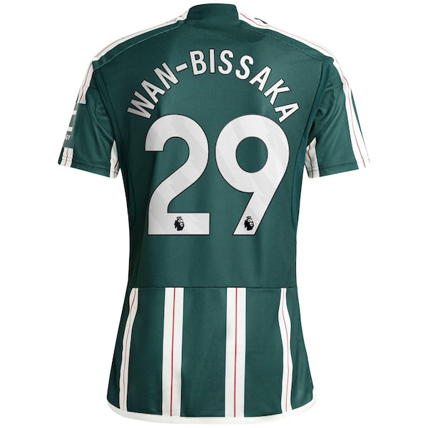 Aaron Wan-Bissaka Manchester United adidas 2023/24 Away Replica Player Jersey - Green/Red - Image 4