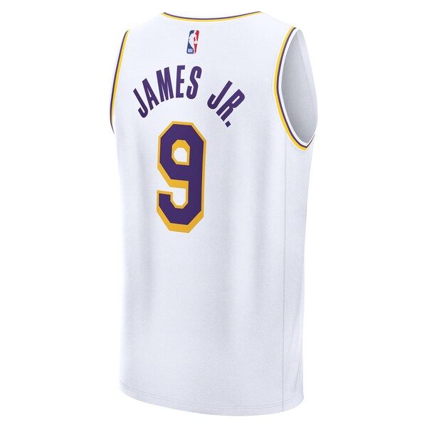 Bronny James Los Angeles Lakers Youth Fast Break Replica Player Jersey - Association Edition - White - Image 3
