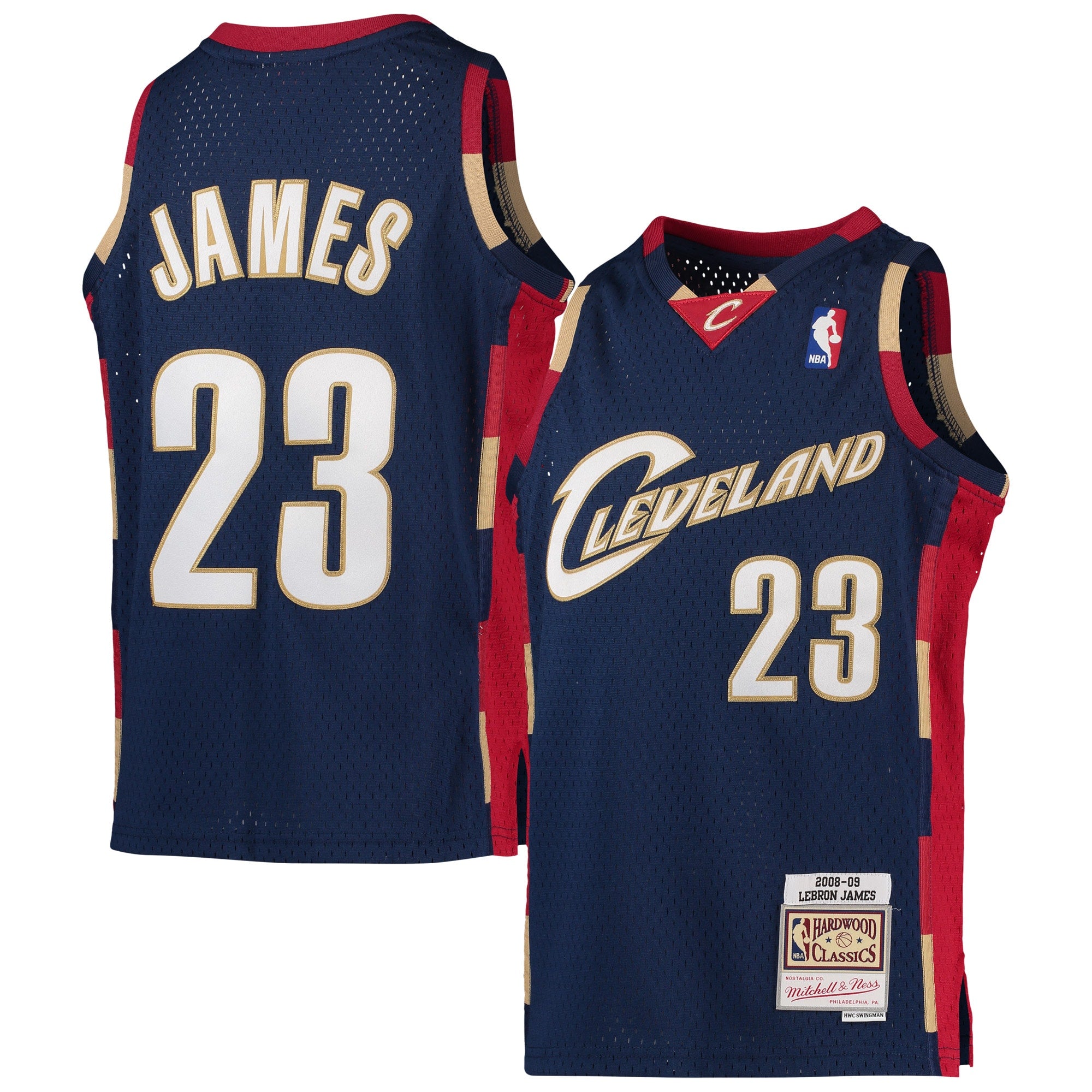 LeBron James Cleveland Cavaliers Youth 2003-04 Hardwood Classics Swingman Jersey - Wine/Navy - Image 6