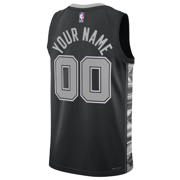 San Antonio Spurs Jordan Brand Unisex 2022/23 Swingman Custom Jersey - Statement Edition - Black - Image 3