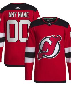 New Jersey Devils adidas  Home  Primegreen Authentic Custom Jersey - Red