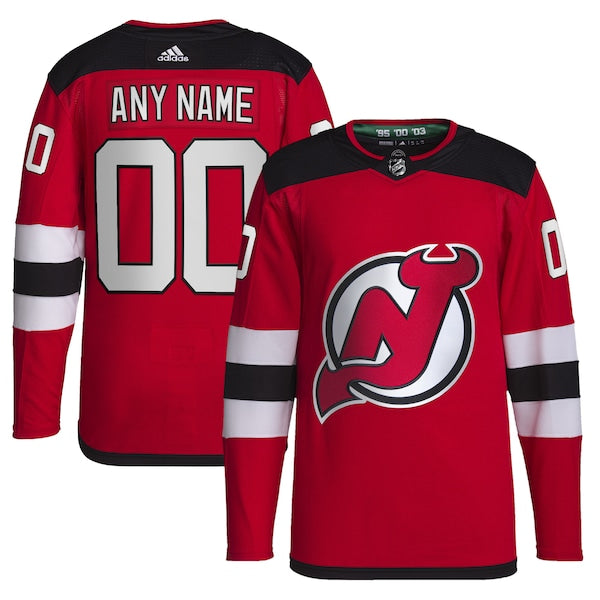 New Jersey Devils adidas Home Primegreen Authentic Custom Jersey - Red