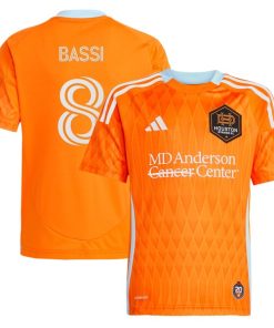 Amine Bassi Houston Dynamo FC adidas Youth 2025 Season 20 Replica Player Jersey - Orange