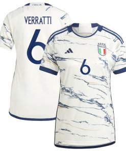 Marco Verratti Italy National Team adidas Women's 2023 Away Replica Jersey - White
