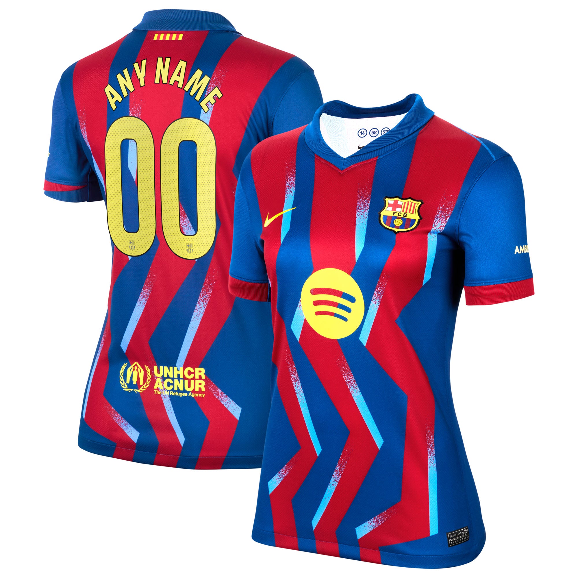 Barcelona Nike Women's 2025/26 Third Replica Custom Jersey - Orange/Gold/Blue - Image 8